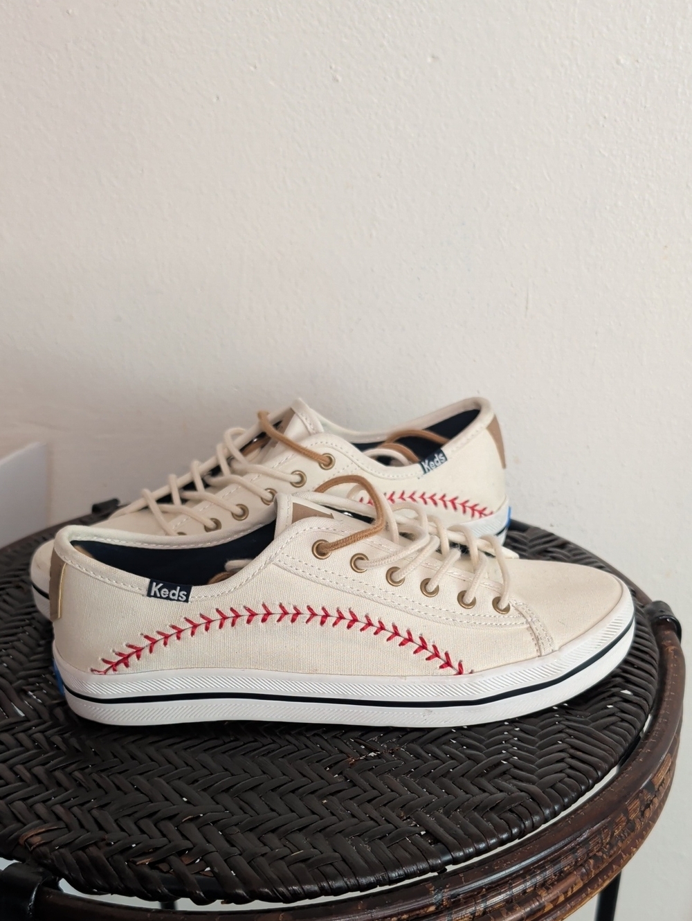 Keds Kickstart Pennant MLB Baseball Stitch Canvas Shoes Sneakers Women's Size 6M